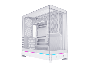 MONTECH HS02, ATX Mid-Tower PC Case, Gaming PC, High-Airflow, Reversible Layout, Sturdy Curved Tempered Glass Front Panel, Sink-in Design, Toolless Panels, White, US