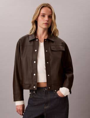 Faux Leather Relaxed Jacket