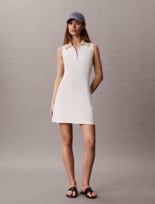 French Terry 1/4 Zip Sleeveless Dress
