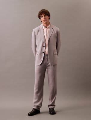 Linen Blend Pleated Trousers