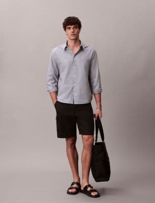 Linen Blend Cargo Shorts