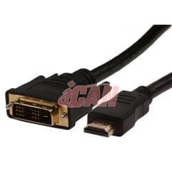 iCAN HDMI to DVI (DVI-D) Single Link, M/M , Gold Plated, 10FT, Black(Open Box)