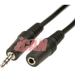 Câble d'extension audio stéréo ICAN 3.5mm blindé M/F - 25 ft.