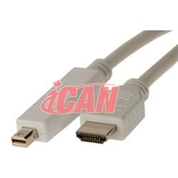 iCAN Mini DisplayPort Mâle vers HDMI Mâle 32AWG Câble (Or) - 3ft.