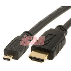 iCAN Câble Micro HDMI Type D vers HDMI Type A 3D Ethernet 1.4, 3 ft.