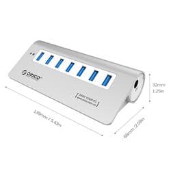 ORICO M3H7 7 Port Super Speed USB 3.0 Aluminium HUB Charger Splitter(Open Box)