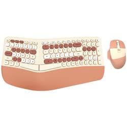 MOFii NOMI 2.4G Wireless Ergonomic Office Keyboard and Mouse Combo Multicolor Brown(Open Box)