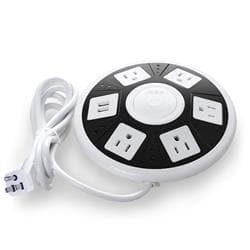 iCAN 5 Outlets 2 USB-A UFO Surge Protector with 5ft Cord(Open Box)