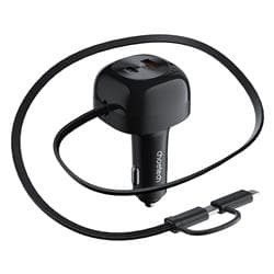 Choetech 75W 2-Port Car Charger with 2.6ft Type-C & Lightning Cable(Open Box)