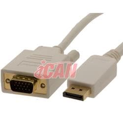 Câble iCAN Premium 28AWG, Plaqué or, DisplayPort mâle vers VGA mâle, 10FT