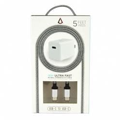 Chargeur LBT 18W PD Samsung avec câble tricoté Type C à C de 5 ft