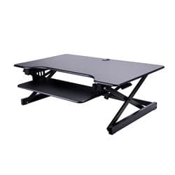 Rocelco 40" Sit To Stand Adjustable Height Desk Riser w/ Extended Vertical Range (Black)