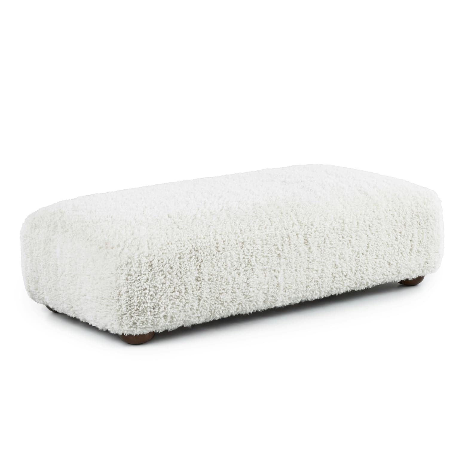 Berkley 59" Ottoman - Long Shearling White