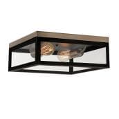 Globe Electric Verona 2 Flush Mount Light - Rustic - LED - 13-in - Dark Bronze