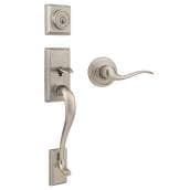 Weiser Hawthorne Entry Handleset and Teluca Lever with Deadbolt and SmartKey Technology - Satin Nickel