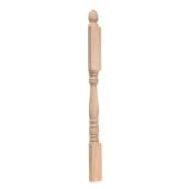 "Colonial" Oak Half Newel Post - 2 7/8" x 41"