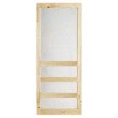 Colonial Elegance Zen Rustic Pine Natural Screen Door 34-in W x 82-in H