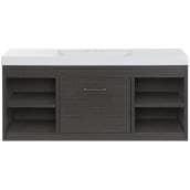 Diamond Now Vada 48 x 18 x 22-in Wall Hung Vanity Sable with White Cultured Marble Top