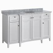 allen + roth Malaga 53-In 4-Door 2-Drawer 1-Sink Vanity Matte White and Marble Top