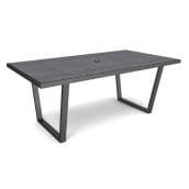 Allen + Roth Brokking Dining Table in Grey Steel - 70 x 38-in