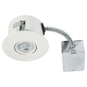Bazz Omni-Directional Recessed Light with Flex Arm - 7-Watt LED - Matte White Trim Kit - Friction Clip Installation