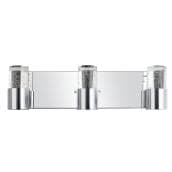 Globe Electric Perrier 3-Light Chrome Wall Sconce with Seeded Glass Shades