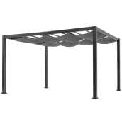 Origin 21 Black Metal 10 x 12 x 7-ft Freestanding Pergola with Canopy Included