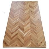 Leadvision Kitchen Island - Acacia - Chevron - 39" x 74" - Natural Finish