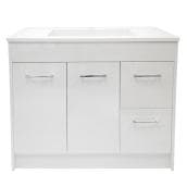 Luxo Marbre Tender 18.12-in White 1 Sink Bathroom Vanity Polymarble Top