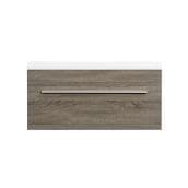 Luxo Marbre Relax Wall-Mounted Bathroom Vanity with Sink - Light Oak - Single Drawer - White Sink - 35-1/2-in Width