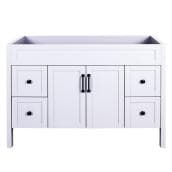 Luxo Marbre Nord Bathroom Vanity - 48-in x 21-in x 34-in - 2 Doors and 4 Drawers - Matte White