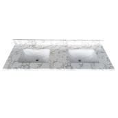 Luxo Marbre Vanity Top - Synthetic Marble - White Quartz - 61-in W x 22-in D