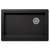 Allen + Roth 33-in x 22-in Black Single Bowl Undermount Residential Kitchen Sink