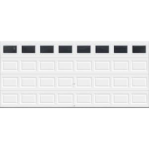 Classic Steel 16 ft. x 7 ft. Non-Insulated White Garage Door with windows