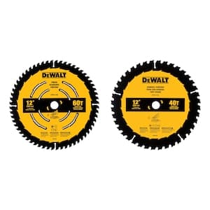 12-inch 60 Tooth & 40 Tooth Saw Blades (2-Pack)