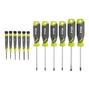 12-Piece Screwdriver Set with Cushion Grip Handles