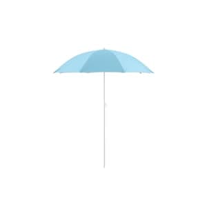 6 ft. Beach Push-up Patio Umbrella, Light Blue with Carry Bag
