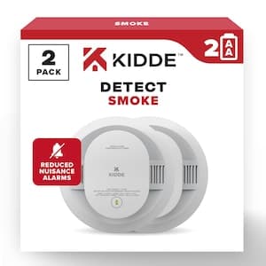 Battery-Operated Smoke Alarm with 2 AA Batteries (2-Pack)