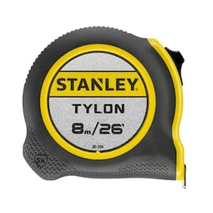 26 ft. x 8 m Tylon Tape Measure with Metric and Imperial Markings with Durable Coating