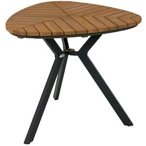 Leaf Outdoor Dining Table, Patio Table with Wood Top, Teak