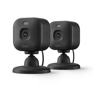 Mini 2K+ Plug-in Home & Pet Security Camera with 2K video resolution, colour night vision, enhanced audio, motion detection – 2 cameras (Black)