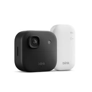 Outdoor 2K+ Wireless smart security camera, 2K video resolution, enhanced audio, two-year battery. Sync Module Core included — 1 camera system Black