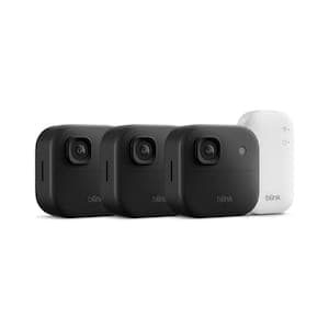 Outdoor 2K+ Wireless smart security camera, 2K video resolution, enhanced audio, two-year battery. Sync Module Core included — 3 camera system Black
