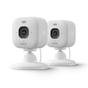 Mini 2K+ Plug-in Home & Pet Security Camera with 2K video resolution, colour night vision, enhanced audio, motion detection – 2 cameras (White)