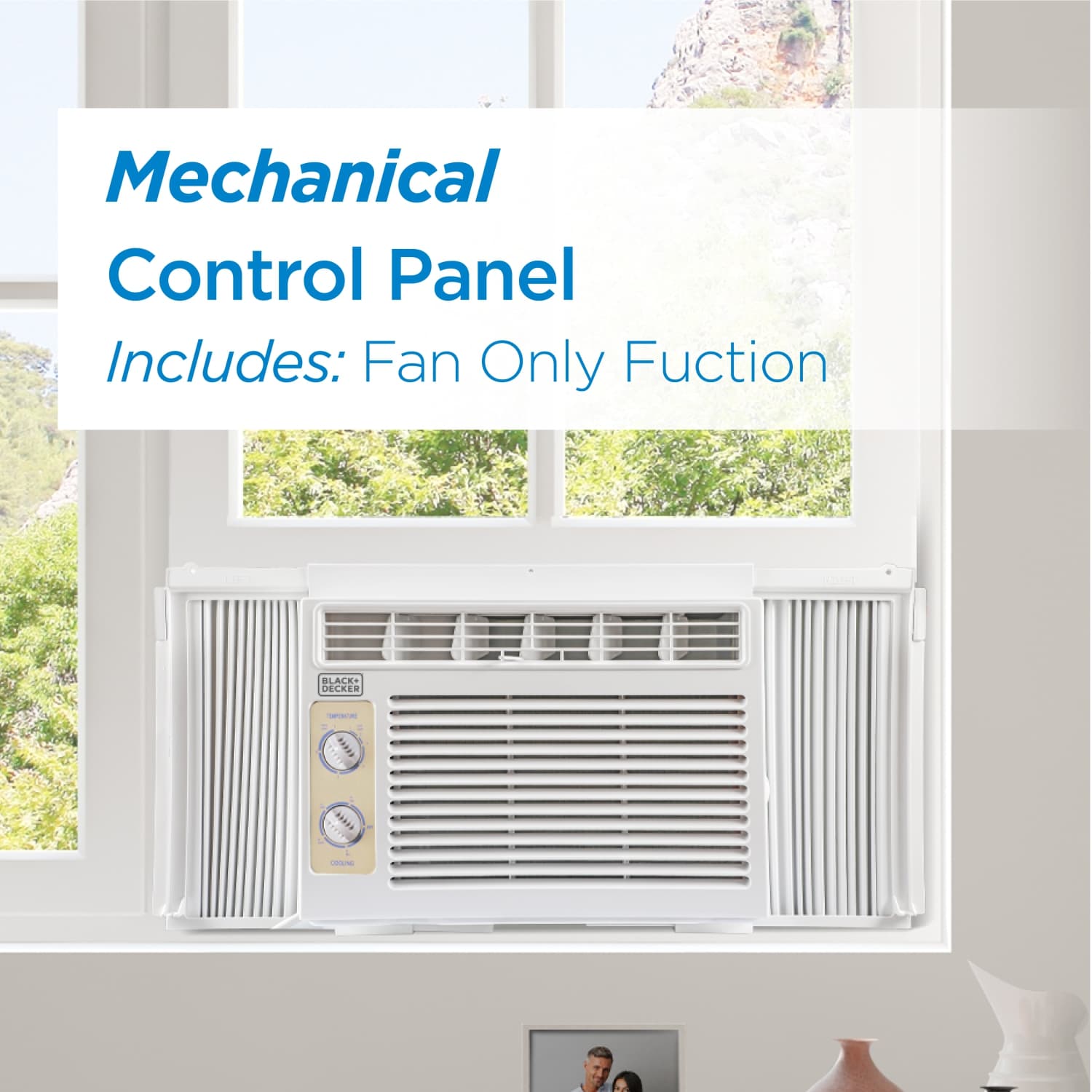 Black+Decker 2-in-1 Window Air Conditioner - 5000 BTU (150 sq ft Coverage) - 56dB - White