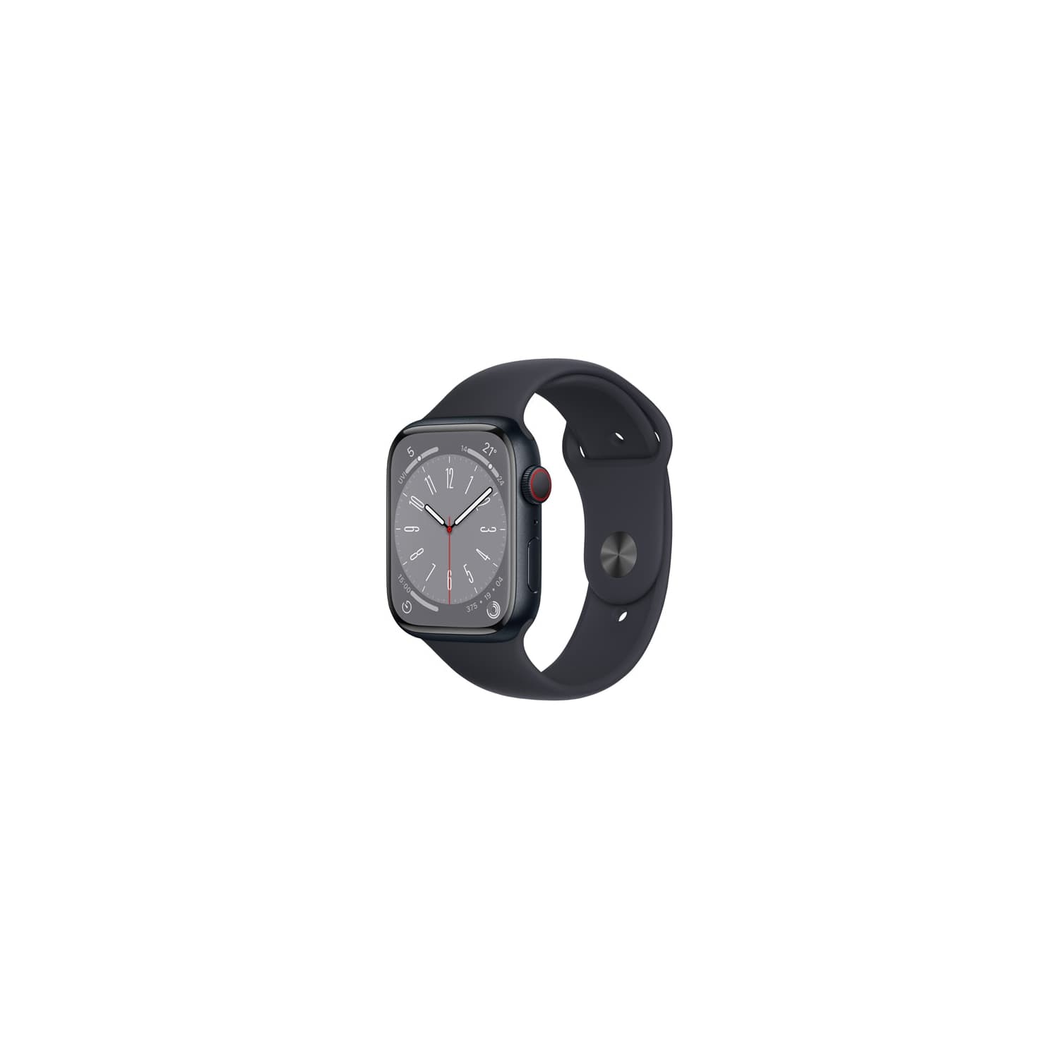 Refurbished (Excellent) - Apple Watch Series 8 (GPS + Cellular) 45mm Midnight Aluminum Case with Midnight Sport Band - Medium / Large