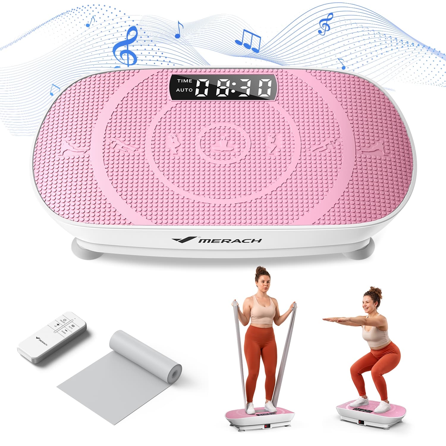 MERACH CV30 Pro Vibration Plate Whole Body Workout Power Exercise Machine Bluetooth and Silicone Pedal Fitness Home