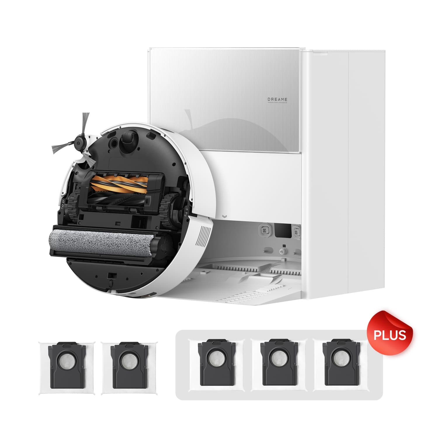 Dreame Aqua10 Ultra Roller Robot Vacuum & Mop for Hard Floors & Carpet with 30KPa Suction, Heat-Wash & Dry, LiDAR, 3 Dust Bags