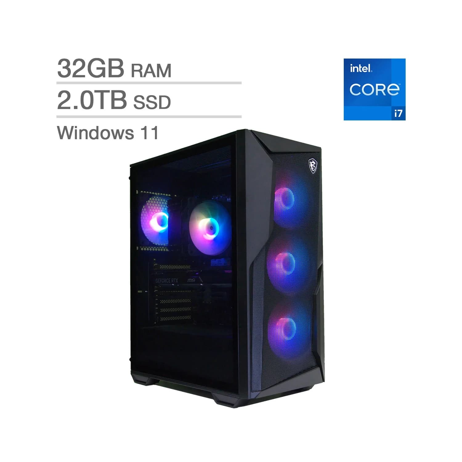 Refurbished (Excellent) - MSI Codex R2 Gaming PC - RTX 5060, Intel Core i7-14700F, 32GB Memory, 2TB SSD, Win 11, Black, Wi-Fi 6E