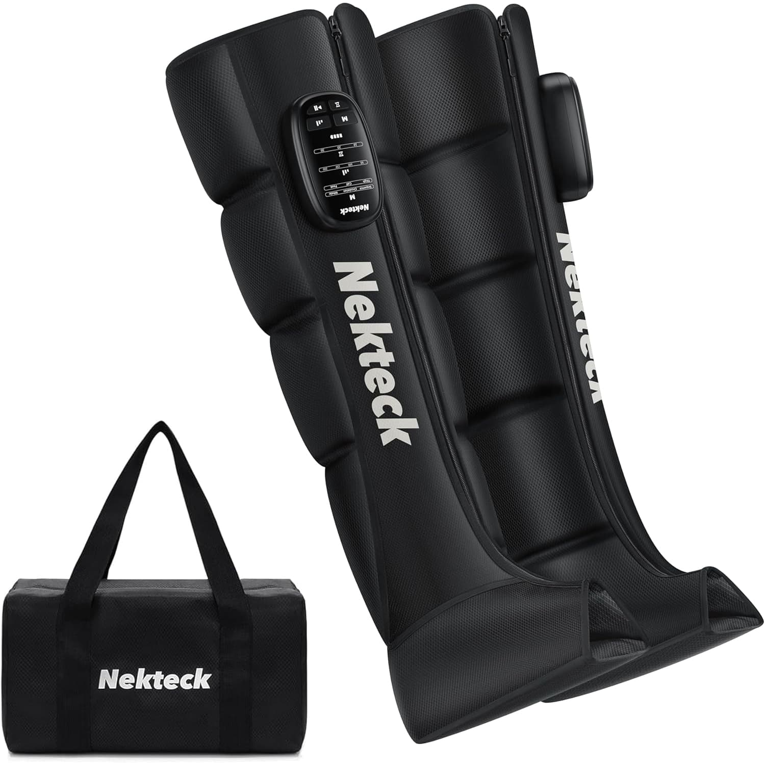Nekteck Air Compression Recovery System, Cordless Full Leg Massager for Circulation and Pain Relief, Compression Boots with 6 Modes 4 Intensities, Muscles Relaxation, Great Gift